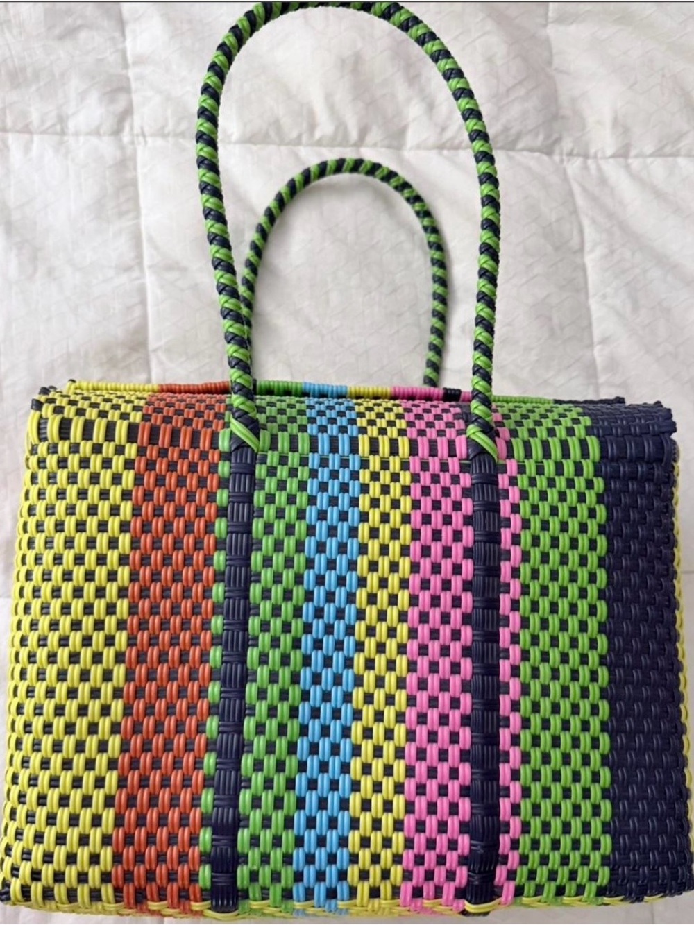 El Cholo’s Kid - Medium Box Rainbow Multicolor Woven Tote Bag